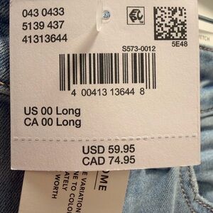 NWT American Eagle 00 Long Women’s Light Blue Stretch Jeans